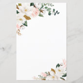 Blush Pink Gold White Floral Wedding Karten (Rückseite)