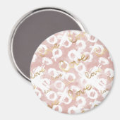 Blush Pink Gold White XOXO Love Magnet (Vorderseite/Rückseite)