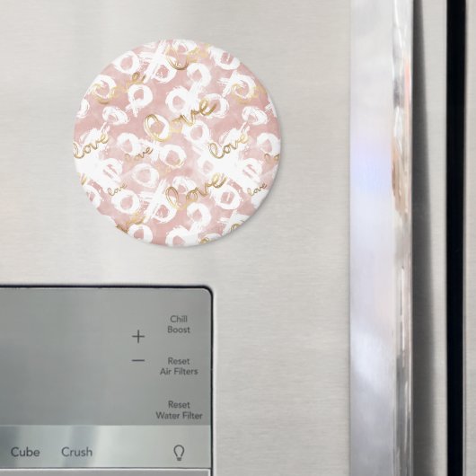 Blush Pink Gold White XOXO Love Magnet (In Situ (Kühlschrank))