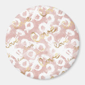 Blush Pink Gold White XOXO Love Magnet (Vorne)