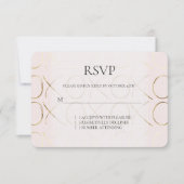 Blush Pink Gold XOXO Liebe Wedding RSVP Karte (Vorderseite)