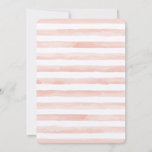 Blush Pink Gold XOXO Wasserfarbe Kiss Einladung (Rückseite)