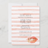 Blush Pink Gold XOXO Wasserfarbe Kiss Einladung (Vorderseite)