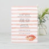 Blush Pink Gold XOXO Wasserfarbe Kiss Einladung (Stehend Vorderseite)