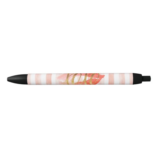 Blush-Pink Gold XOXO Wasserfarbe Kiss Kugelschreiber (Vorderseite)