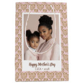 Blush Pink Golden Hearts Mother Day Mittlere Geschenktüte (Vorderseite)