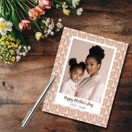 Blush Pink Golden Hearts Mother's Day Foto Postkarte