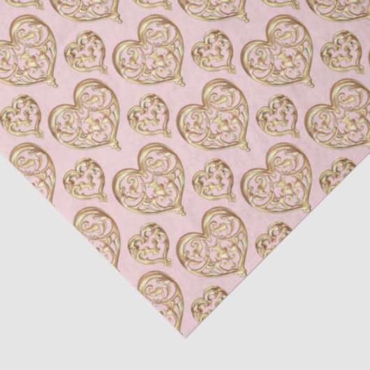 Blush Pink Golden Hearts Seidenpapier (Ausschnitt)