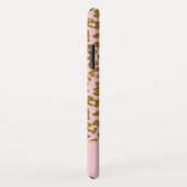 Blush Pink - Goldfolie Cheetah Print Monogram Case-Mate iPhone Hülle (Hinten/Rechts)