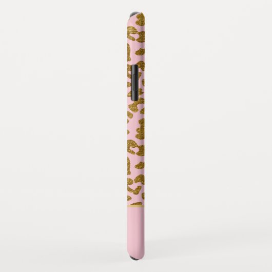 Blush Pink - Goldfolie Cheetah Print Monogram Case-Mate iPhone Hülle (Hinten/Rechts)