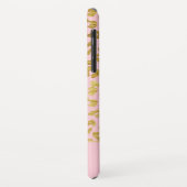 Blush Pink - Goldfolie Cheetah Print Monogram Case-Mate iPhone Hülle (Hinten/Links)