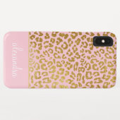 Blush Pink - Goldfolie Cheetah Print Monogram Case-Mate iPhone Hülle (Rückseite (Horizontal))