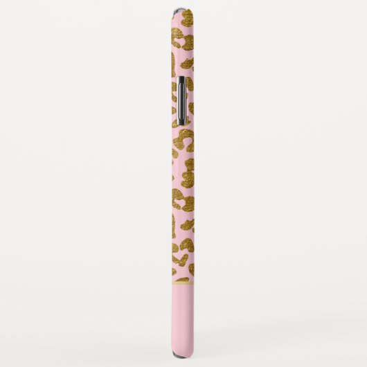 Blush Pink - Goldfolie Cheetah Print Monogram Case-Mate iPhone Hülle (Hinten/Rechts)