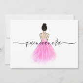 Blush Pink Gospel Dress Script Quinceanera Party Einladung (Vorderseite)