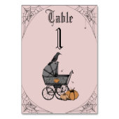 Blush Pink Gothic Baby Dusche Tischnummer (Vorderseite)