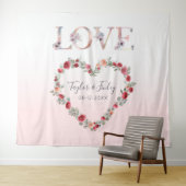 Blush Pink Gradient Selfie Liebe Hintergrund Hochz Wandteppich (Beispiel (Horizontal))