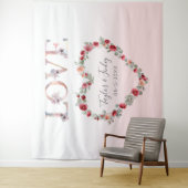 Blush Pink Gradient Selfie Liebe Hintergrund Hochz Wandteppich (Beispiel)