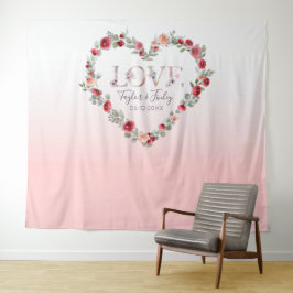 Blush Pink Gradient Selfie Liebe Hintergrund Hochz Wandteppich