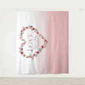 Blush Pink Gradient Selfie Liebe Hintergrund Hochz Wandteppich (Vorderseite)