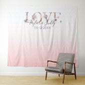 Blush Pink Gradient Selfie Liebe Hintergrund Hochz Wandteppich (Beispiel (Horizontal))