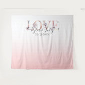 Blush Pink Gradient Selfie Liebe Hintergrund Hochz Wandteppich (Vorderseite (Horizontal))