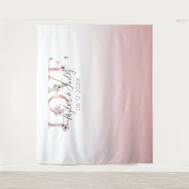 Blush Pink Gradient Selfie Liebe Hintergrund Hochz Wandteppich