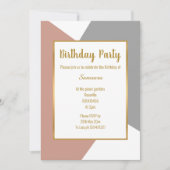 BLUSH PINK GRAU AQUAMARINE ABSTRAKTE PATTERN GEBUR EINLADUNG (Vorderseite)