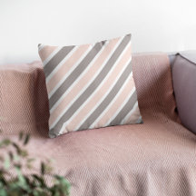 Blush Pink Grau-Diagonal Streifen Kissen Kissen