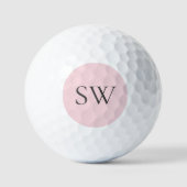 Blush Pink & Grau Einfache Typografie Golfball (Vorderseite)