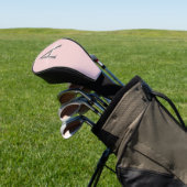 Blush Pink Grau Modernes Script Girly Monogram Nam Golf Headcover (In SItu)