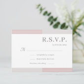 Blush Pink Grau Weiße Streifen Elegante Hochzeitss Einladung (Stehend Vorderseite)