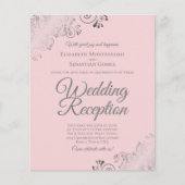 Blush Pink & Graue BUDGET Hochzeitsempfehlung lade (Vorderseite)