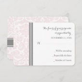 Blush Pink Gray Damask UAWG Wedding Card RSVP Karte (Vorne/Hinten)