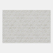 Blush Pink Gray Glitzy Silver XOXO Geschenkpapier Set (Vorderseite 3)
