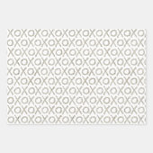 Blush Pink Gray Glitzy Silver XOXO Geschenkpapier Set (Vorderseite 2)