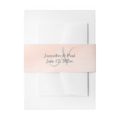 Blush Pink Gray Monogram Wedelband Einladungsbanderole (Vorderseite Beispiel)