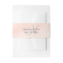 Blush Pink Gray Monogram Wedelband
