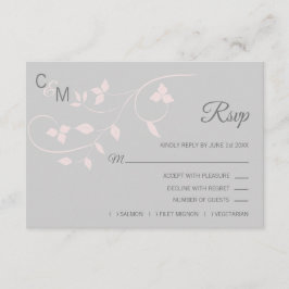 Blush Pink & Gray UAWG Spring Summer Wedding RSVP Karte