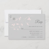 Blush Pink & Gray UAWG Spring Summer Wedding RSVP Karte (Vorderseite)