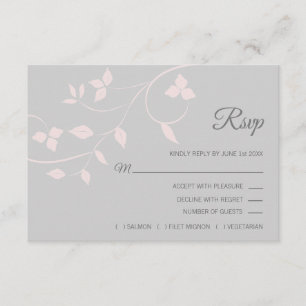 Blush Pink & Gray UAWG Spring Summer Wedding RSVP Karte