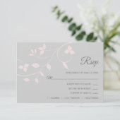 Blush Pink & Gray UAWG Spring Summer Wedding RSVP Karte (Stehend Vorderseite)