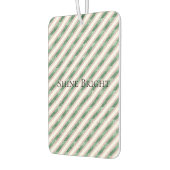 Blush Pink Green Glitter Stripes Christmas   Autolufterfrischer (Links)