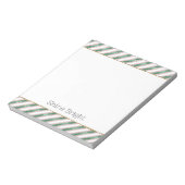 Blush Pink Green Glitter Stripes Christmas   Notizblock (Rotiert)