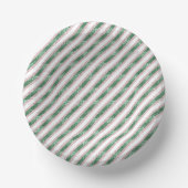 Blush Pink Green Glitter Stripes Christmas Pappteller (Vorderseite)