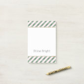 Blush Pink Green Glitter Stripes Christmas   Post-it Klebezettel (Auf Schreibtisch)