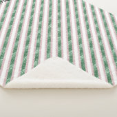 Blush Pink Green Glitter Stripes Christmas Sherpadecke (3/4)