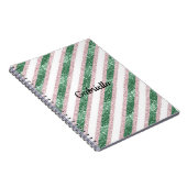 Blush Pink Green Glitter Stripes Notizblock (Rechte Seite)