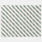 Blush Pink Green Glitzy Stripes  Fleecedecke (Vorderseite (Horizontal))