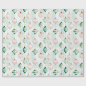 Blush Pink Green Ornaments Christmas Geschenkpapier (Flach)