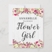 Blush Pink & Green Rose werden Sie mein Blumenmädc Einladung (Vorderseite)